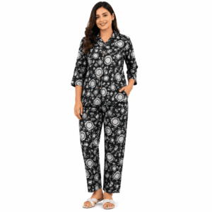 Jaipuri Cotton Cord Set for Women | Gray