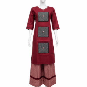 Women’s Maroon Printed Kurta with Palazzo Set