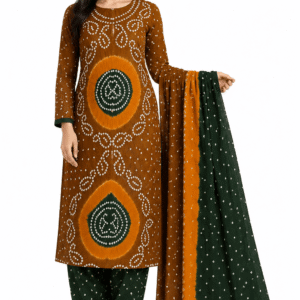 Women's Bandhani Cotton Salwar Suit Material with Dupatta | Multi Color Collection